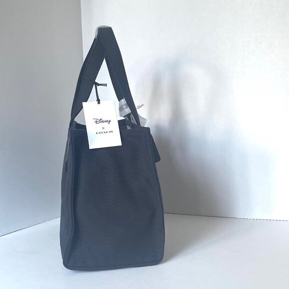 Disney X Coach Tote 30 Mickey Mouse Friends Black CS533 Medium Canvas Leather - Picture 8 of 14